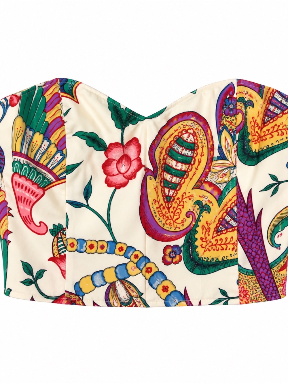 Adrienne Vittadini 100% Silk Floral Sweetheart Crop Top